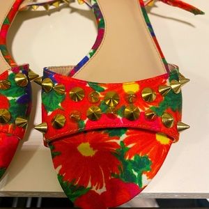 Kurt Geiger floral studded flats